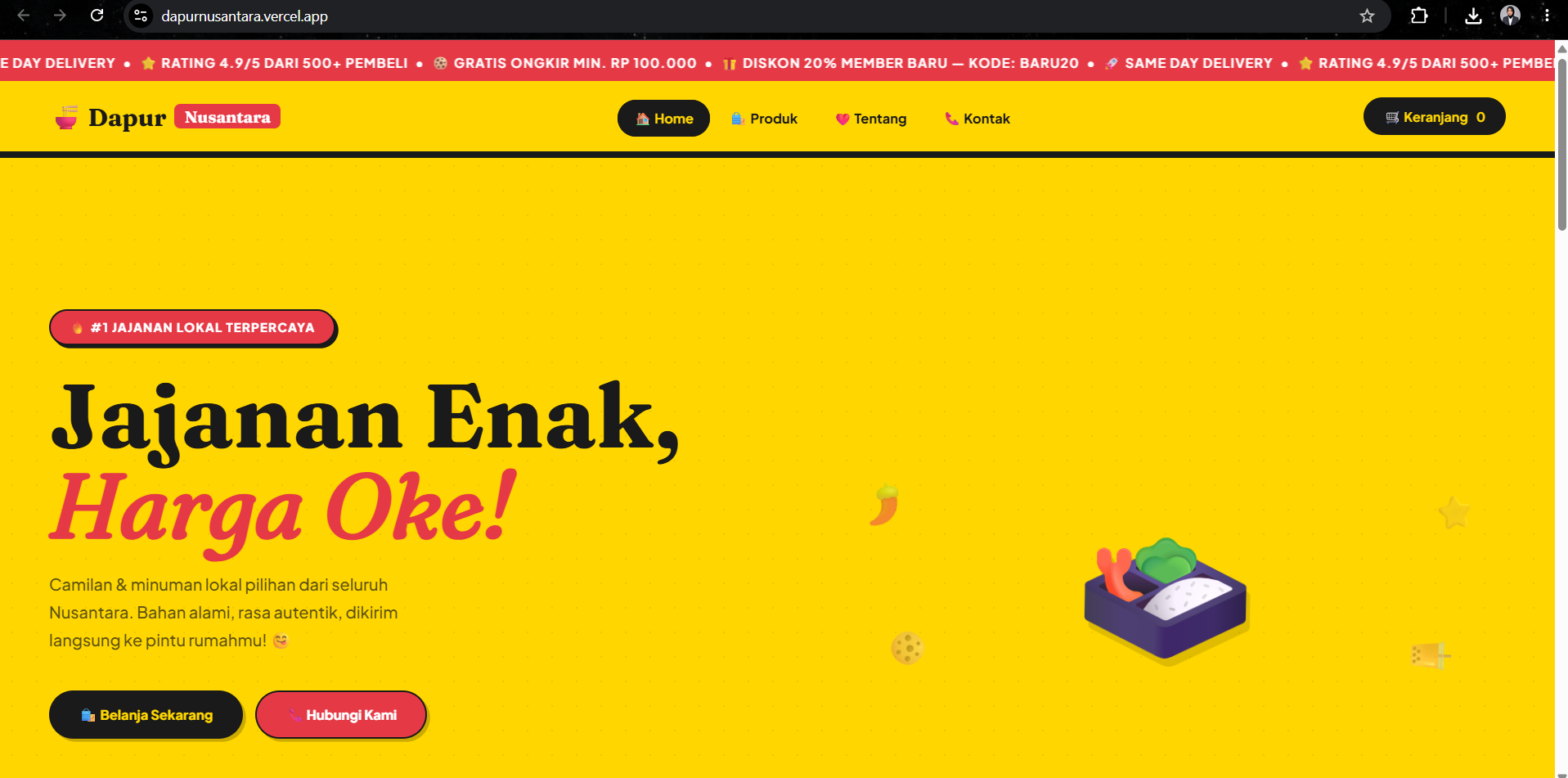 Dapur Nusantara website built and maintained in WordPress